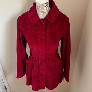 Live a Little Women's Red Corduroy Jacket nwt medium
